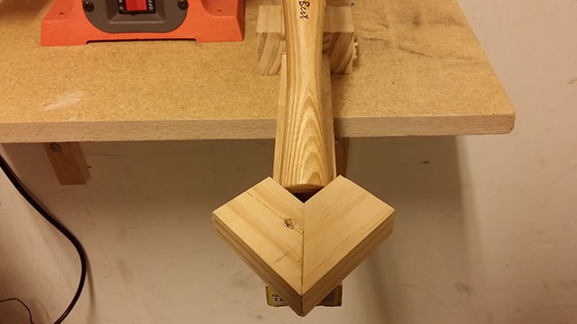 secure the butt of your lathe tool against the base of the jig